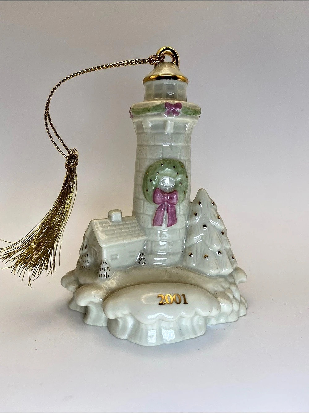 Vintage Lenox 2001 seaside Lighthouse Christmas Ornament 2001